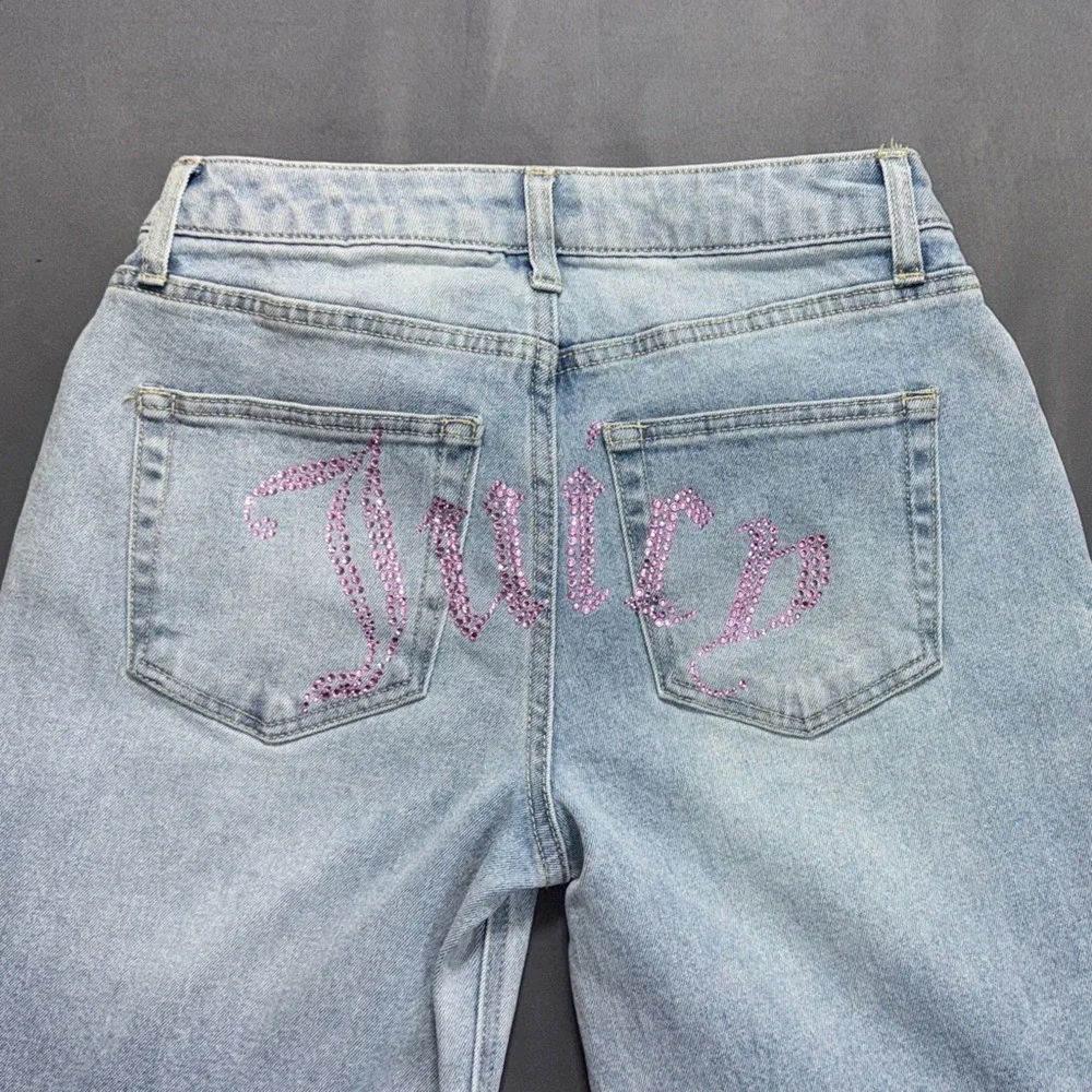 Juicy‎ Couture Light Blue Wide Leg Jeans Flare Denim Size 5/27 Abbod Style